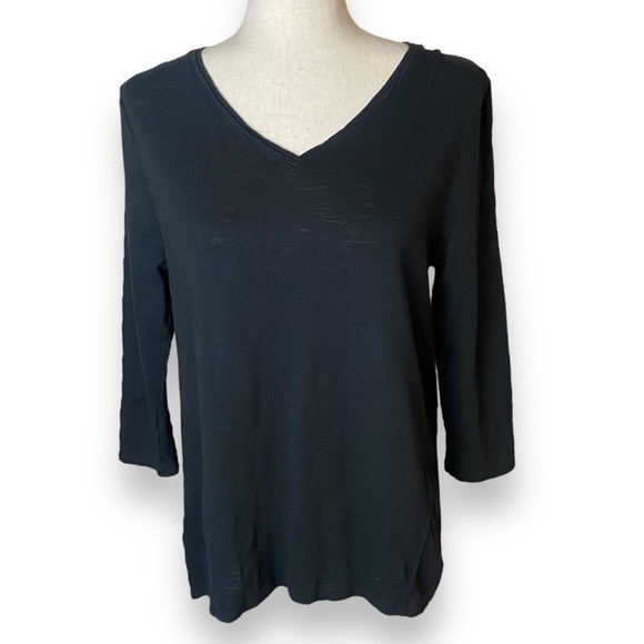 Chico’s ultimate tee slub knit size S tee Shirt top black - Picture 2 of 5
